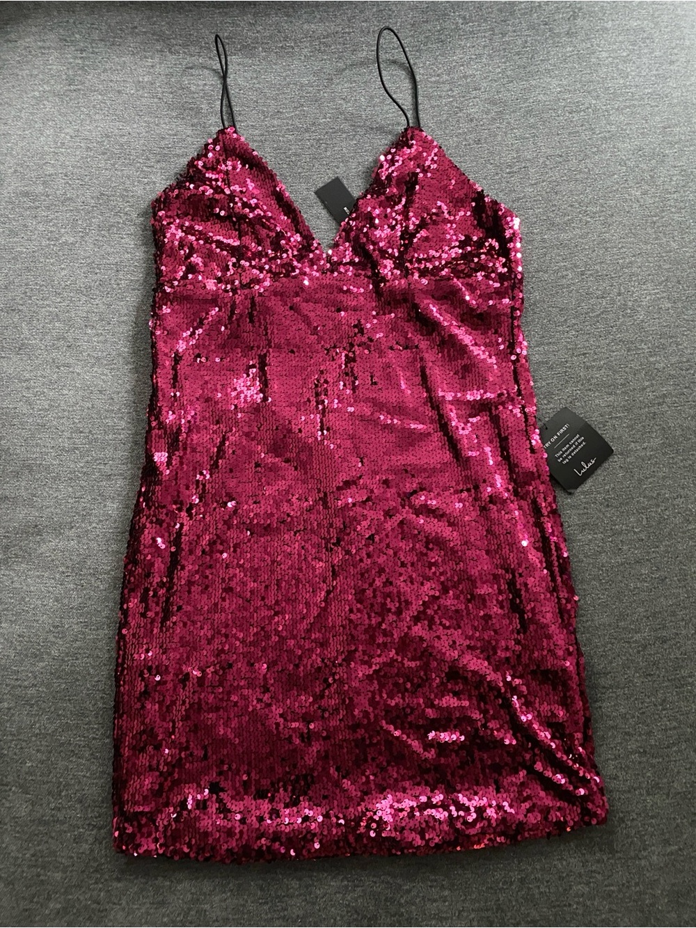 Lulus Sequin Slip Dress in Deep Magenta